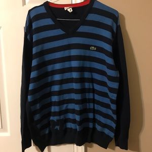 Lactose Blue Striped V-Neck Sweater Size 7